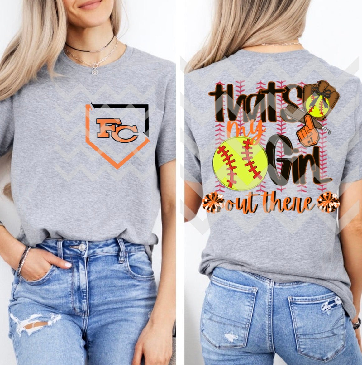 That's my girl out there softball backs