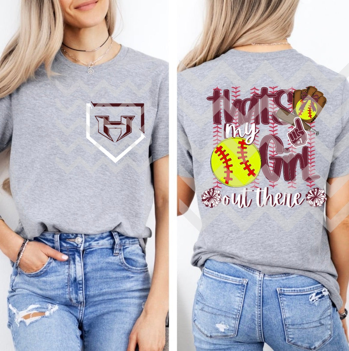 That's my girl out there softball backs